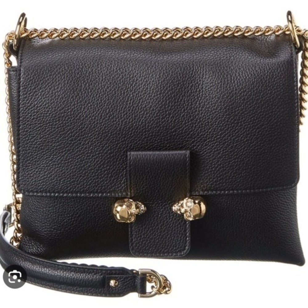 ALEXANDER MCQUEEN Medium Double/Twin Skull Chain Bag Black